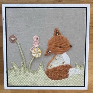 Oopsy Daisy - Fine Art for Kids. Vintage Friends Fox Canvas Wall Art